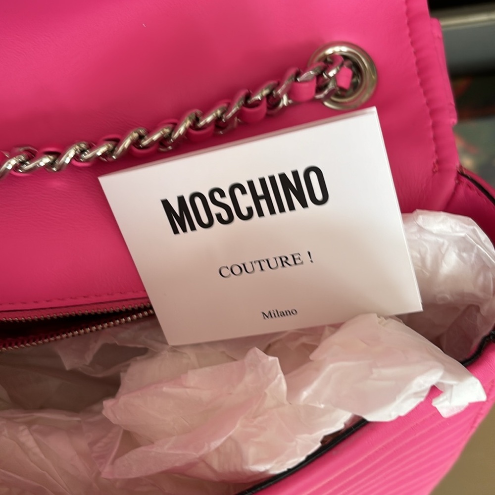 Moschino Couture 1 Milano Barbie Pink Biker Jacket Bag - never Used - Picture 8 of 16